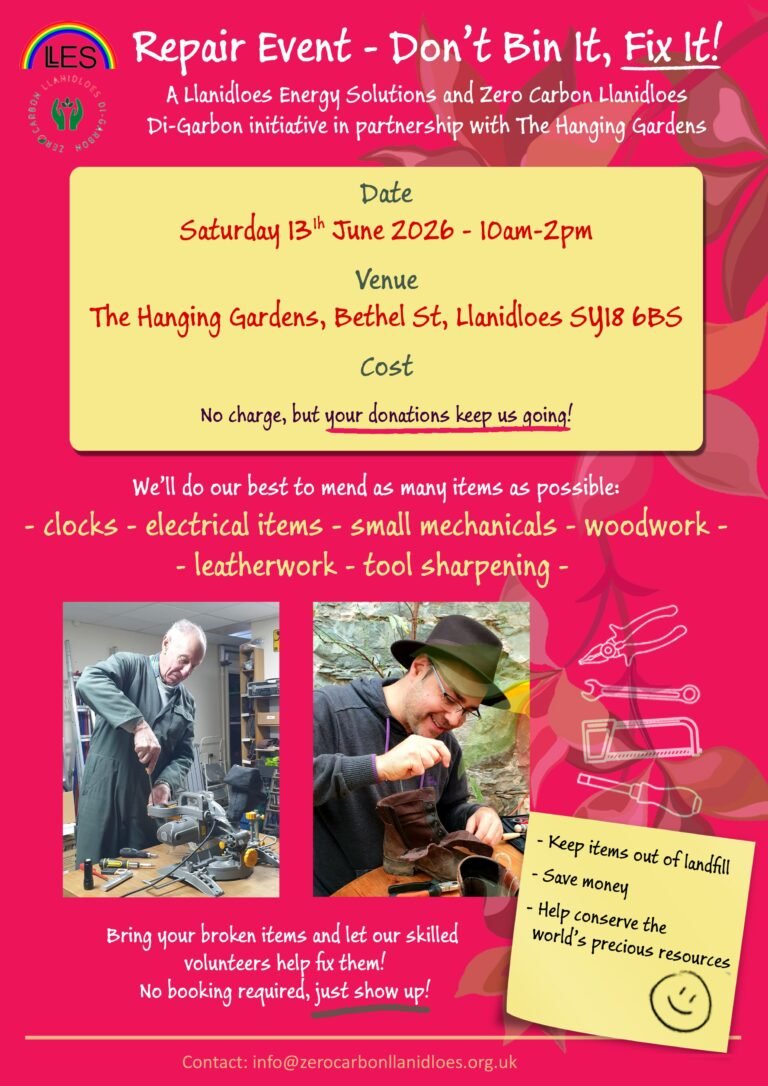 Zero Carbon Llanidloes Repair Event