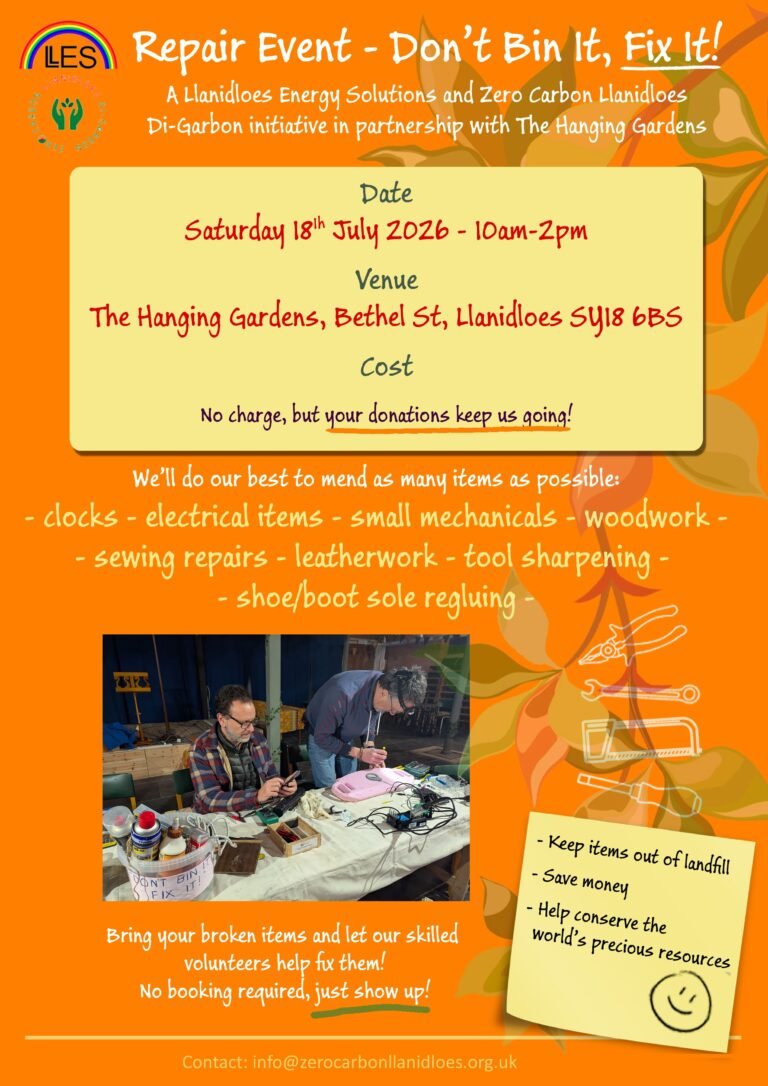 Zero Carbon Llanidloes Repair Event